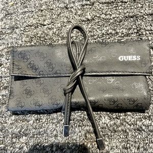 Guess logo makeup brush rolling case